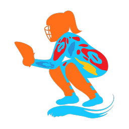 Softball Catcher - Female | Splash | Colorful | v1
