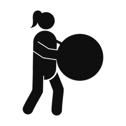 Marching Bass Drummer - Female | Round | Silhouette | v1