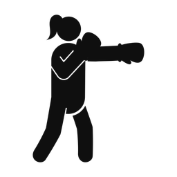 Boxing - Female | Round | Silhouette | v3