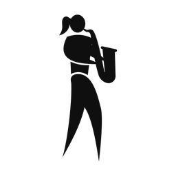 Marching Saxophonist - Female | Motion | Silhouette | v1