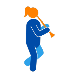 Marching Clarinetist - Female | Round | 3 Colored | v1